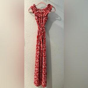 The Loft Ann Taylor maxi dress with side slits on both sides.